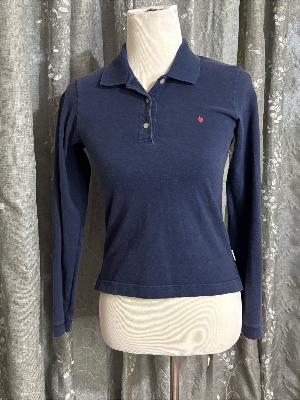 Vintage Y2K Abercrombie & Fitch Navy Apple Polo M